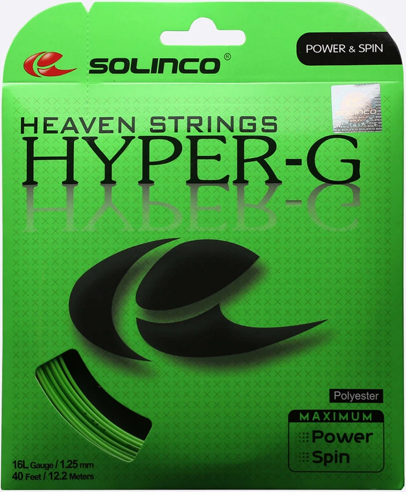 12m Solinco Hyper G Polyestersaite Spin + Kontrolle
