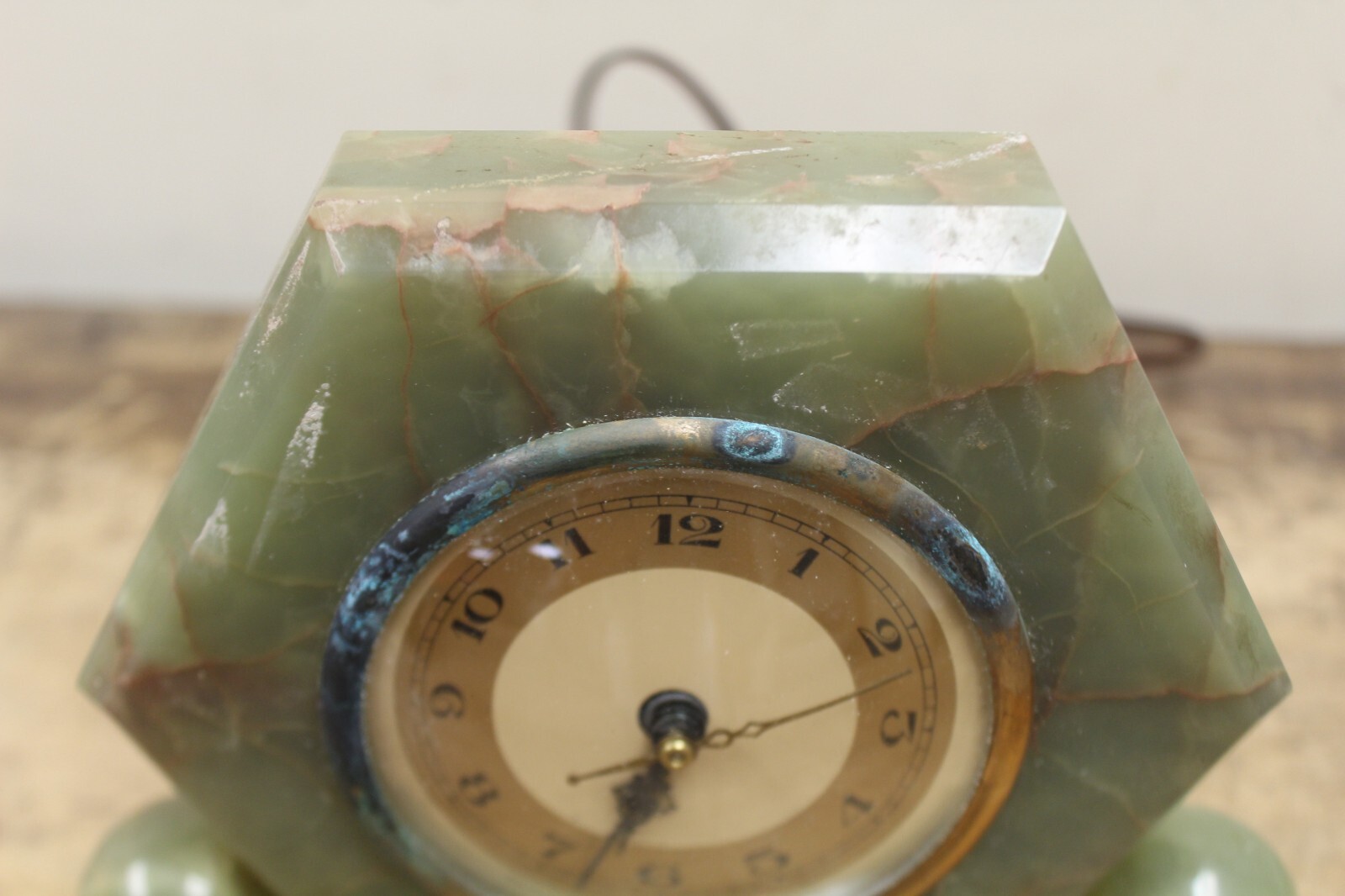 Antique Whitehall Hammond Art Deco Green Onyx Electric Clock eBay