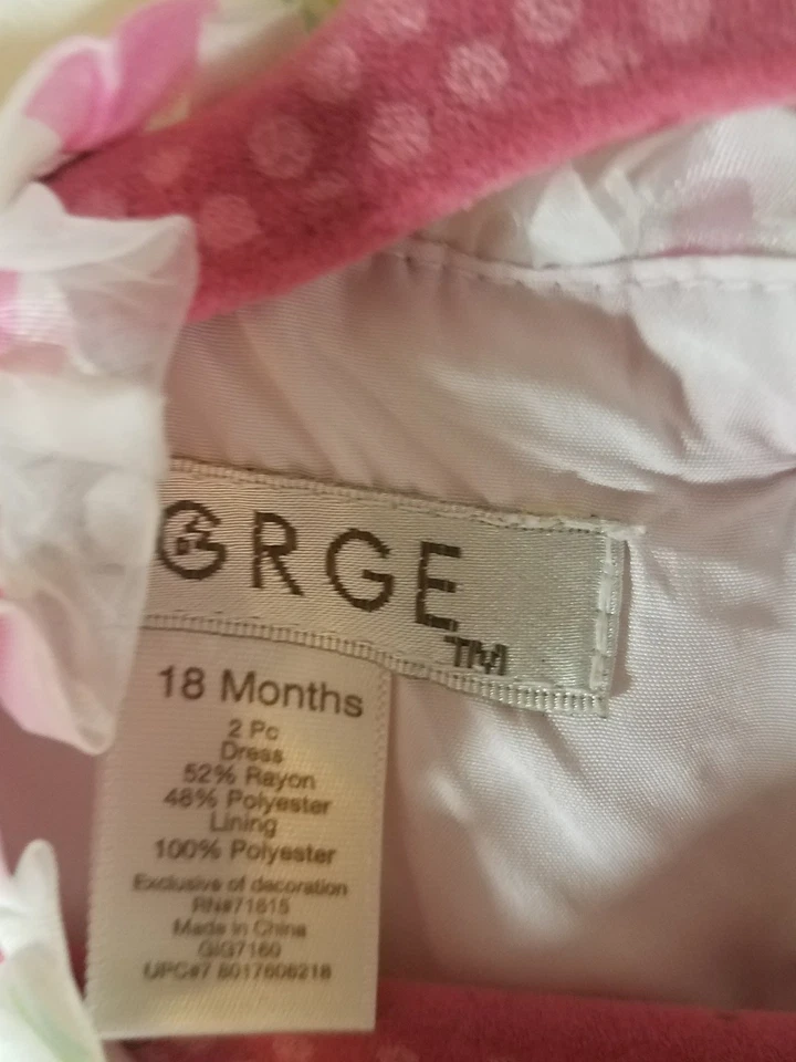 Elegante vestido de fantasía para niñas pequeñas talla 18 meses fiesta de verano cumpleaños George  Foto 2 de 4