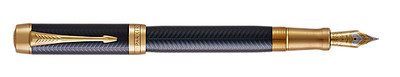 Parker Duofold Centennial Fountain Pen Prestige Blue Chevron Pattern Med Pt New