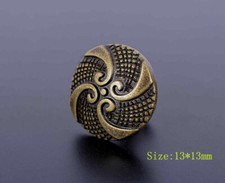30X Brass Pattern Fast Rivet Studs Leathercraft Decor for Bracelets Bags Belts