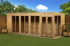 Image of Empire Pent Summerhouse Wooden Shiplap Tongue & Groove 18X6 Double Door 18ft x 6