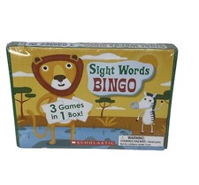 Sight Words Bingo Lion Scholastic Homeschooling Educational 3 Games In 1 Box New