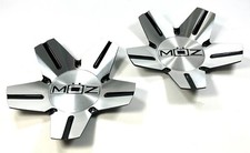 Moz Wheels Silverblack Metal Custom Wheel Center Caps Set Of 2 938-al-cap New Moz Wheels Silverblack Metal Custom Wheel Center Caps Set Of 2 938-al-cap New