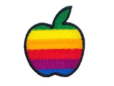 Apple Rainbow Iron-On Patch Miniblings Fruit Colorful 3.5x4cm