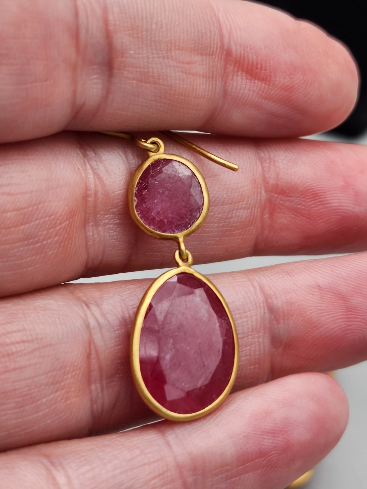 PIPPA SMALL London Solid 18K Faceted Ruby Double … - image 10