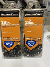 2 Pack PowerCare 18" Semi Chisel Saw Chain Drive Links B74.063 Fits STIHL