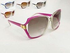 women BIFOCAL READING SUNGLASSES large gradient lens 100 MAX UV400 power 2.00
