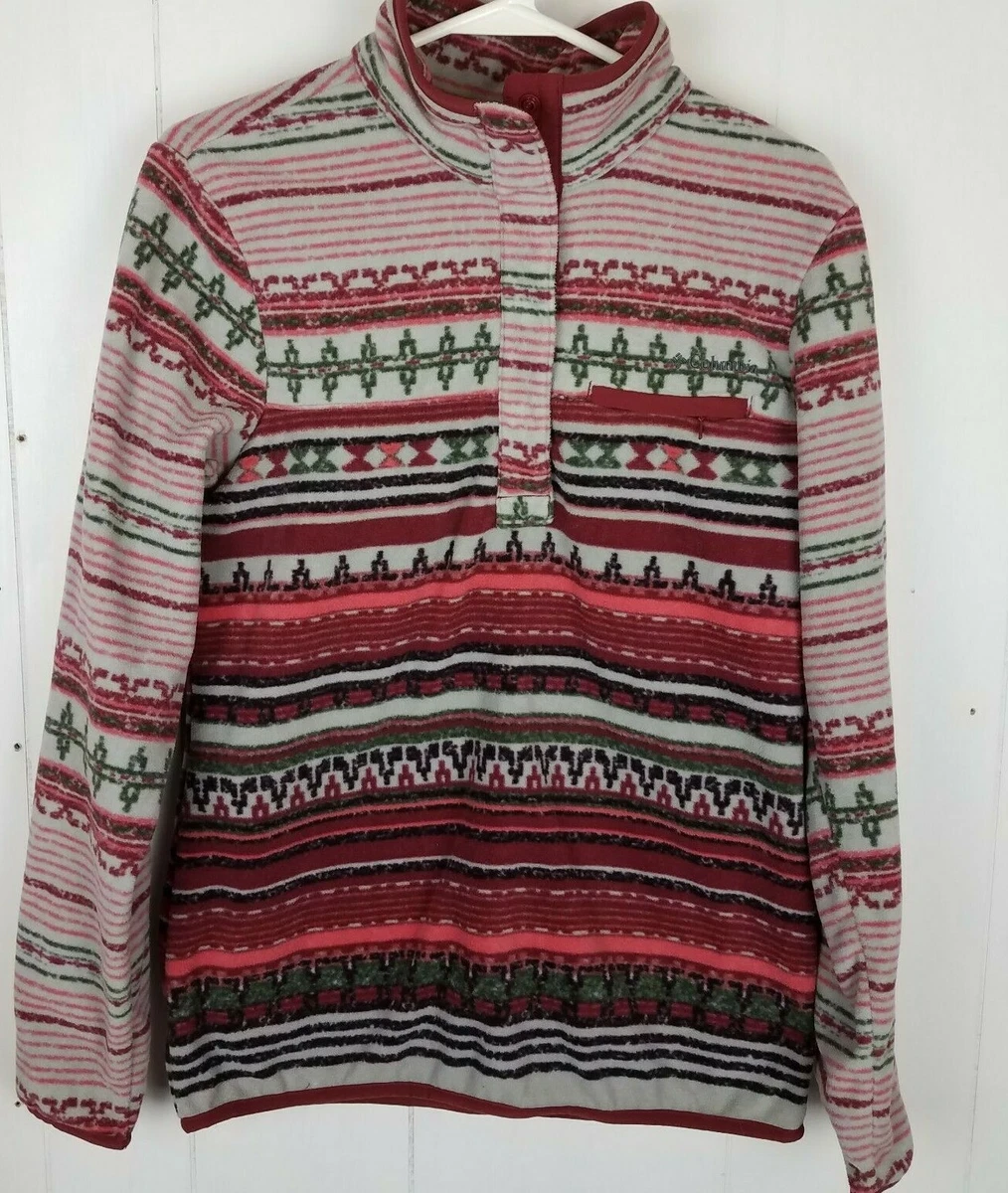 Columbia Women s Mountain Side Printed Fleece Pull Over 1 2 Snap