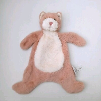 Mon Ami Plush Cat Lovey Blanket Flat Floppy Kitten Blush Pink Peach Baby