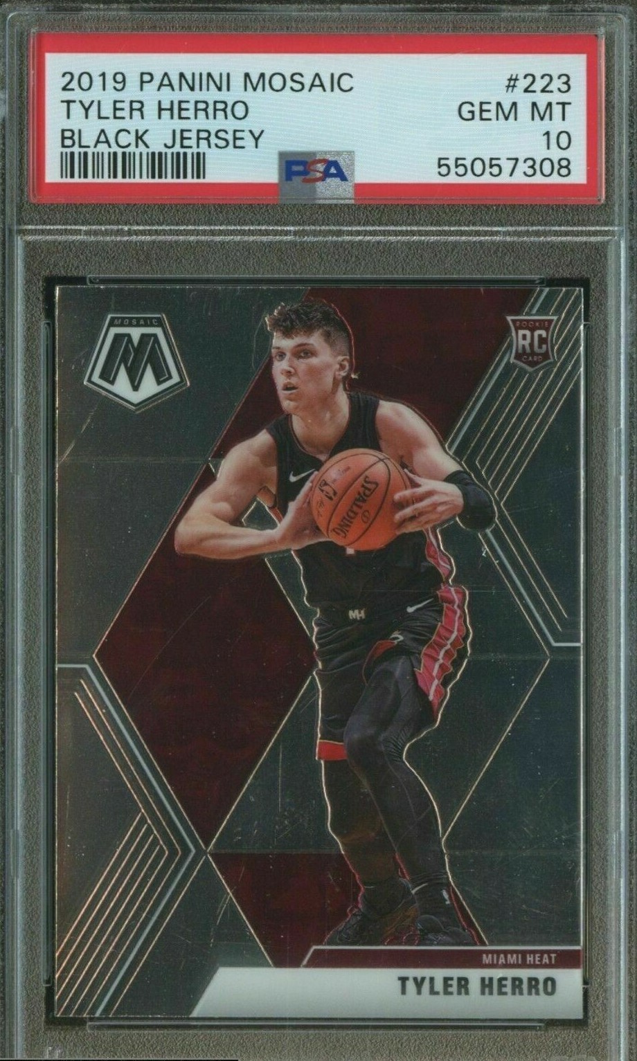 🔥 2019-20 Panini Mosaic #223 Tyler Herro Black Jersey RC Rookie PSA 10 GEM MINT