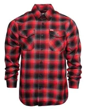 DIXXON Flannel "Fairview" Men's XL Plaid Red Black Button Shirt