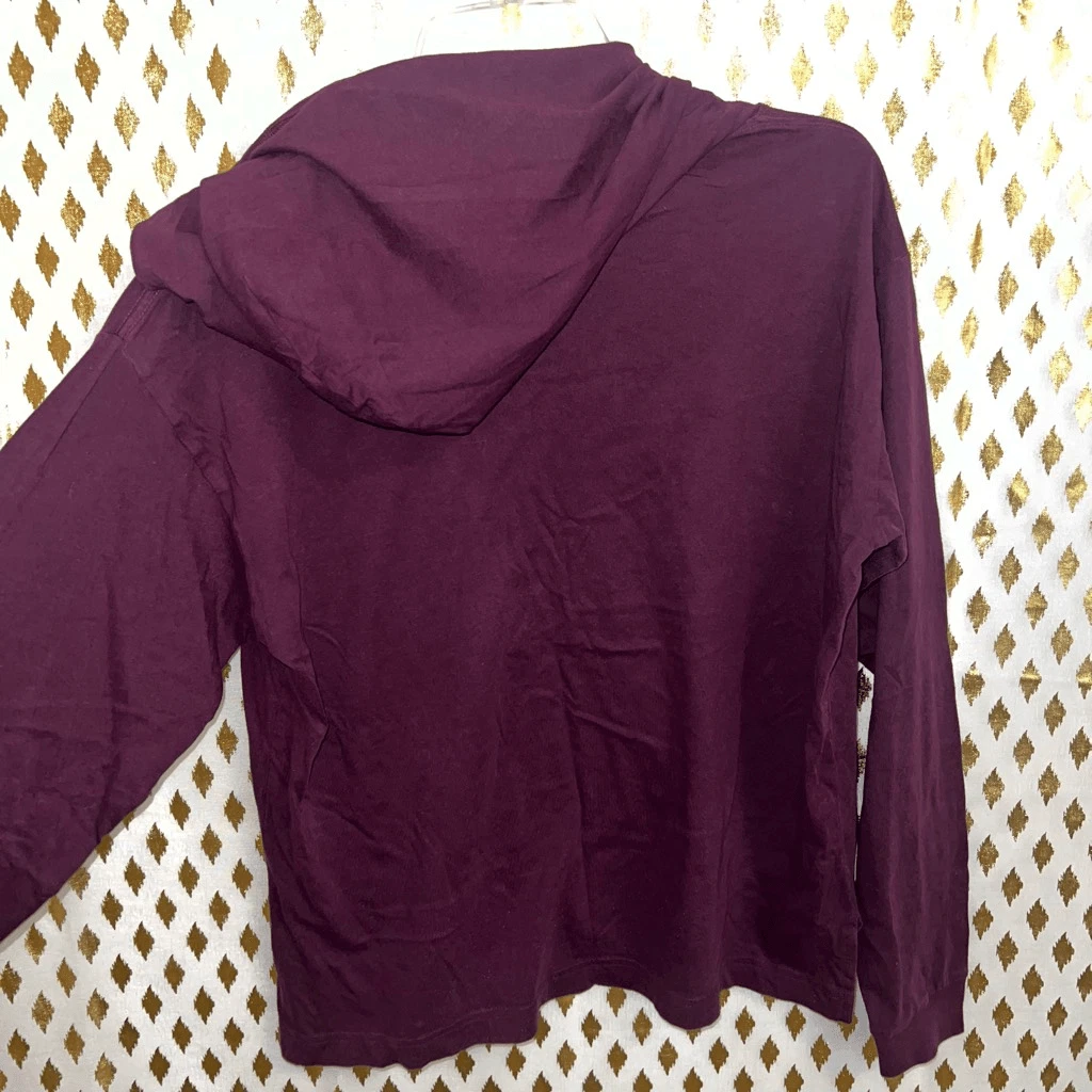 UNDERCOVER Victoria's Secret ROSA felpa leggera con cappuccio bordeaux taglia M