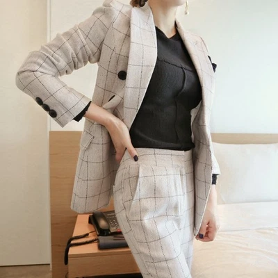 Women's Temperament Fashion Lapel Double Breasted Slim Waist Suit - Image 1 of 4