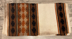 MAYATEX WOOL SADDLE BLANKET BROWN / BLACK /CINNAMON 35'' X 36 1/2''