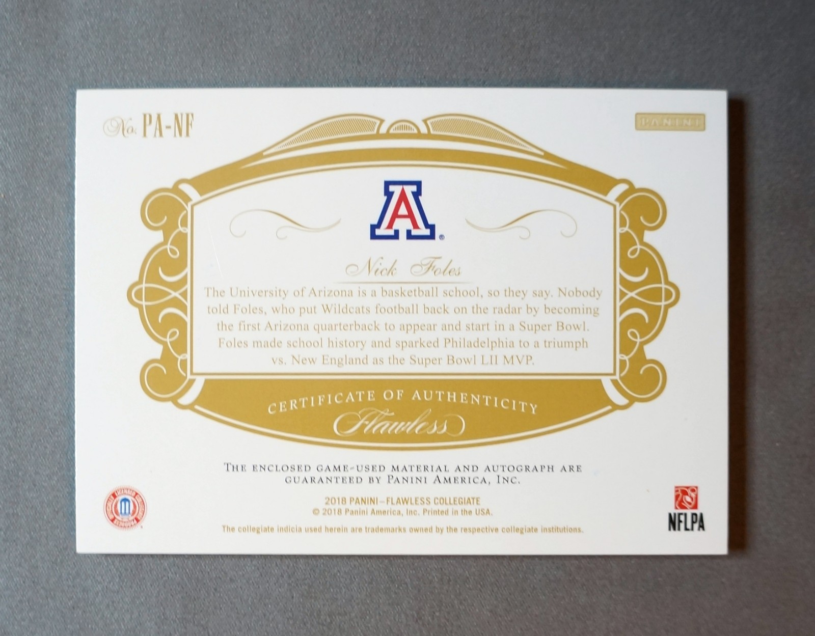 Nick Foles 2025 National Treasures Collegiate GAME-USED Patch On-Card AUTO /25 view 2
