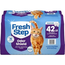 Fresh Step Odor Shield Multi Cat Clumping Litter with Febreze Freshness, 42 lb.
