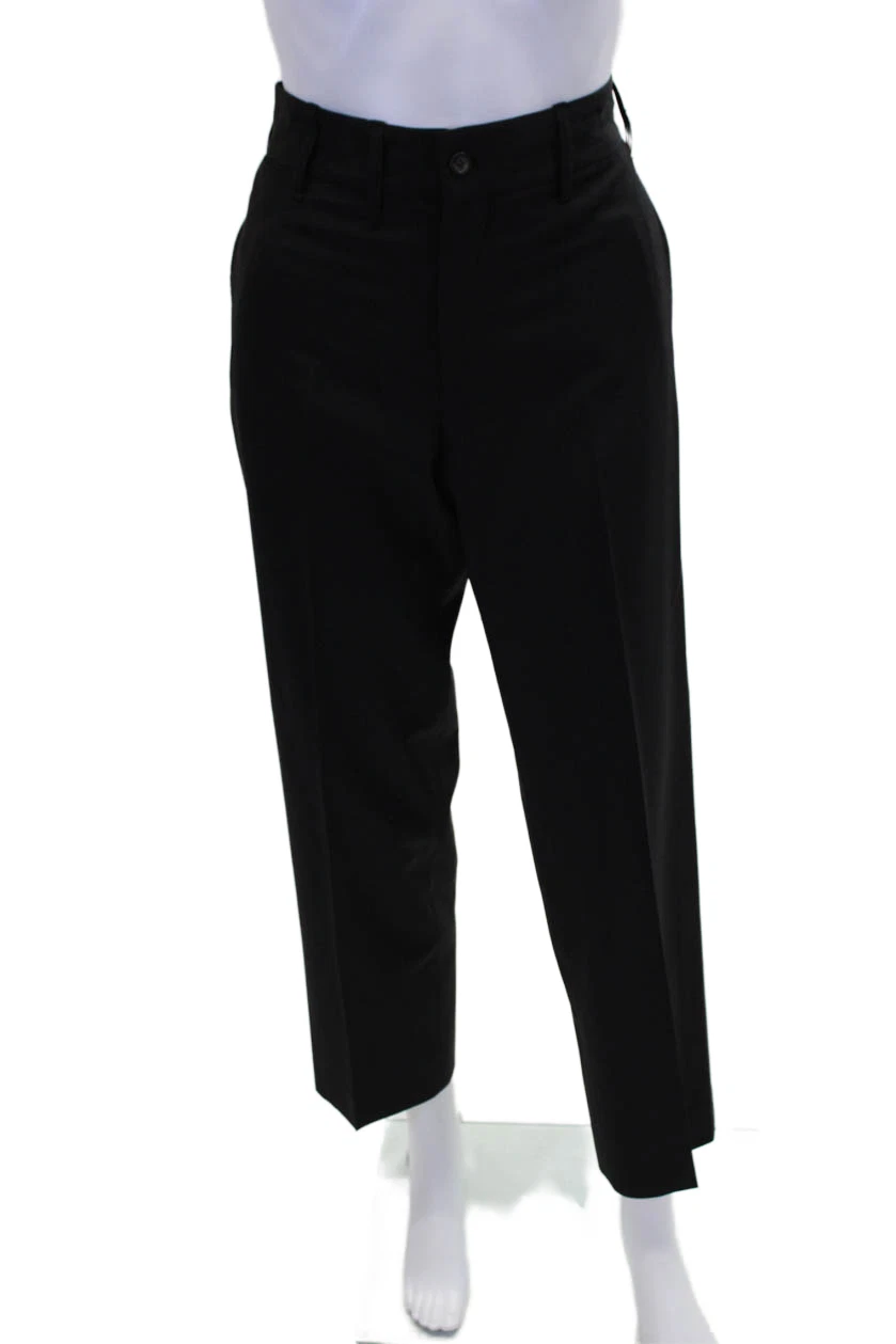 Gucci pantaloni eleganti donna zip mosca vita media pieghettati vintage neri taglia IT 40