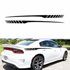 2PCS Sport Glossy Black Rear Panel Stripes Decal Vinyl Sticker For Dodge Charger