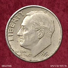 1951-S Roosevelt Dime (Circulated) Grade: XF ~ AU