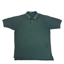 Vintage Polo Ralph Lauren Mens Green Pique Polo Shirt Made in USA Large 0194