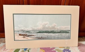 Antique AL Bricher~L Prang Chromolithograph Dated 1894 “Seascape” Beach