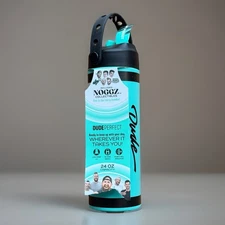 NWT Dude Perfect 24oz Water Bottle Teal w Handle & Leakproof Lid Missing Charms