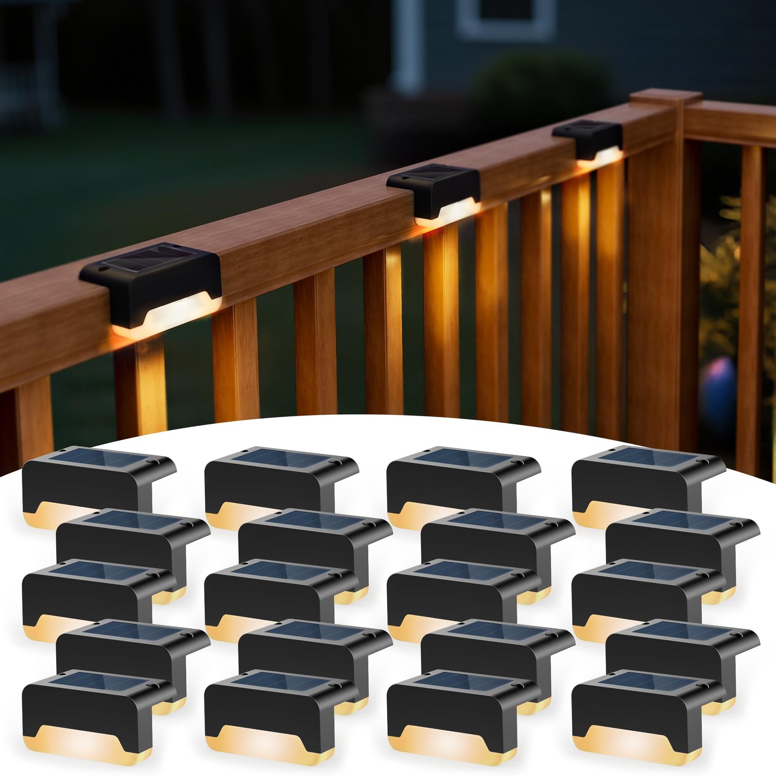 SOLPEX Luces Solares de Cubierta, Luces Solares de Paso para Exterior Impermeable LED Escalera Lig
