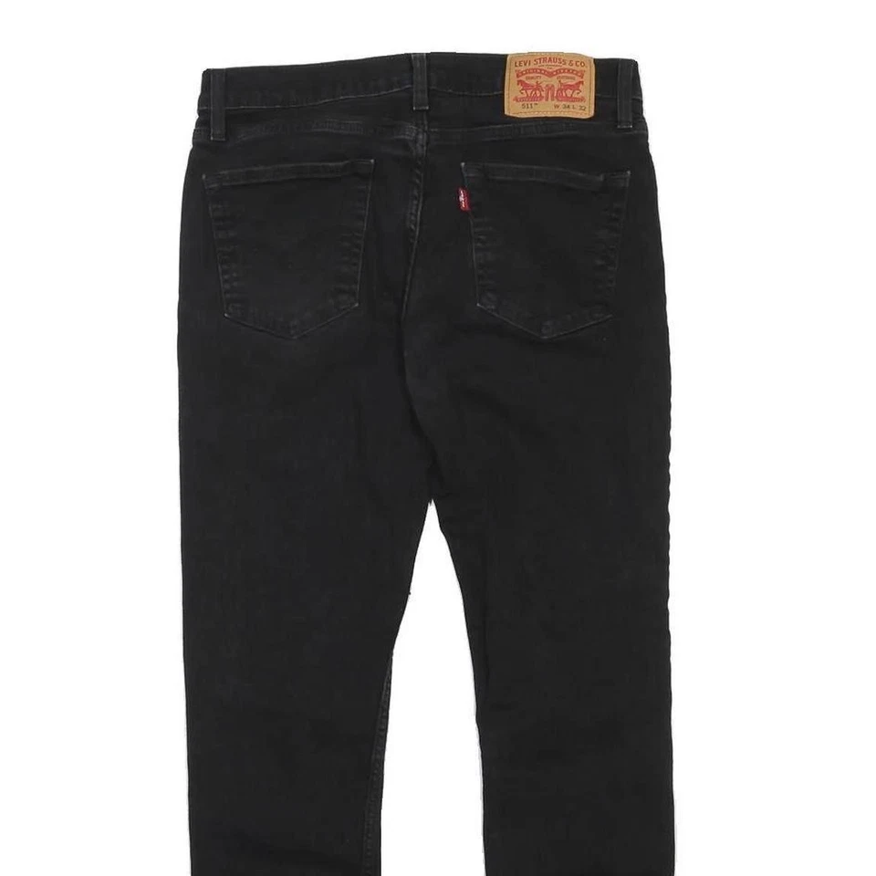 LEVI'S 511 Jeans Slim Homme Noir Skinny Denim Brut W32 L39 Stretch - Photo 4/4