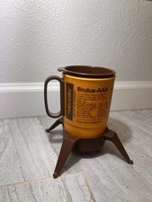 Vtg Whirley Industries Plastic Mug With Stand Made In The USA 1970’s Brown Gold