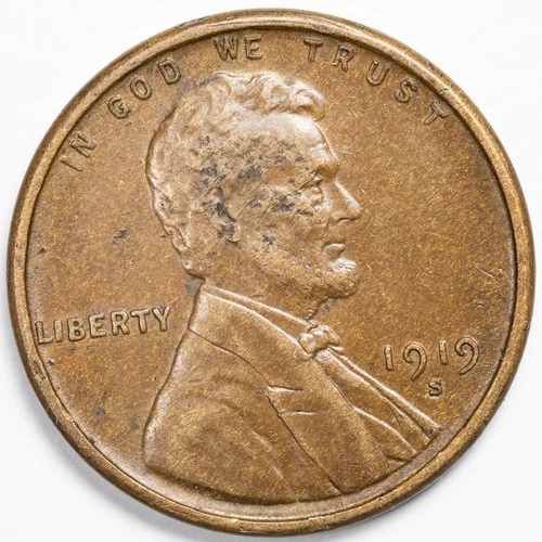 1919-S Lincoln Wheat Penny Cent Extremely Fine (XF) - San Francisco Mint