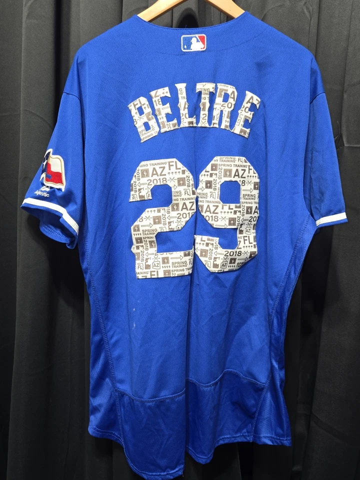 Camiseta deportiva de entrenamiento de primavera Majestic MLB Texas Rangers #29 Beltre 2018 talla 56 Foto 2 de 4