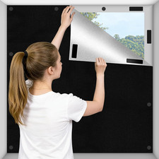 Blackout Window Cover, No Drill Blackout Curtains, 79'' X 57''  Magnetic Rodles