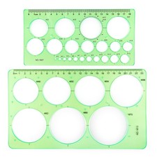 2Pcs Circle Template for Drawing Drafting Geometric Circle Ruler for Painting