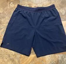 Fabletics Men's Navy Blue Athletic Training Shorts Waist 17" Inseam 7" Size L XL