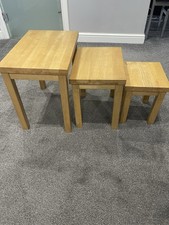 Solid Oak Nest of Tables 3 Piece Set
