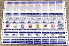 1983 Press Tickets Sheet New York Mets 8 Games 10 20 30 41 51 62 72 + TBD