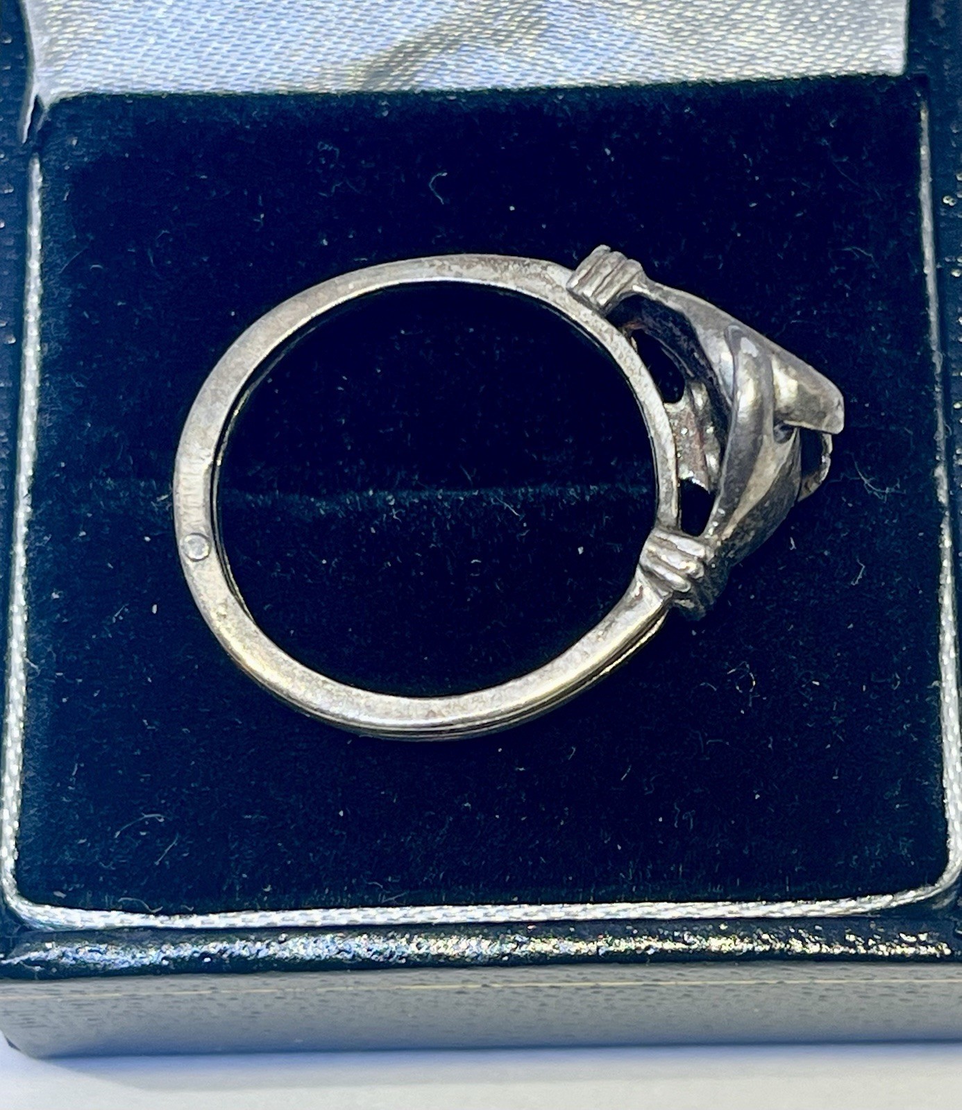 Antique Sterling Silver Handshake Stackable & Ope… - image 6