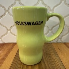 VOLKSWAGON Coffee Mug Ceramic Bright Green Large Handle 5.75” Made In USA