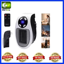 Energy-Efficient Wall Plug Heater with 180° Rotatable Plug & Remote Control