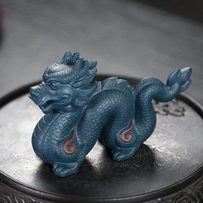 9cm Yixing Zisha Tea Pet Dragon Handmade Carving Sculpture Tea Set  Accessories
