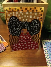 Winter Themed Aceo Original Mixed Media Abstract Woman - Cassie In Winter