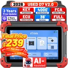 2026 XTOOL USED D7 V2.0 Bidirectional Scanner All Diagnostic Tool Key Programmer