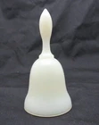 Fenton Glass Miniature Yellow Custard Vaseline Diamond Optic Bell #1765 Glows