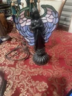 Christmas Angel Tiffany-Style Stained Glass Table Lamp. Vintage
