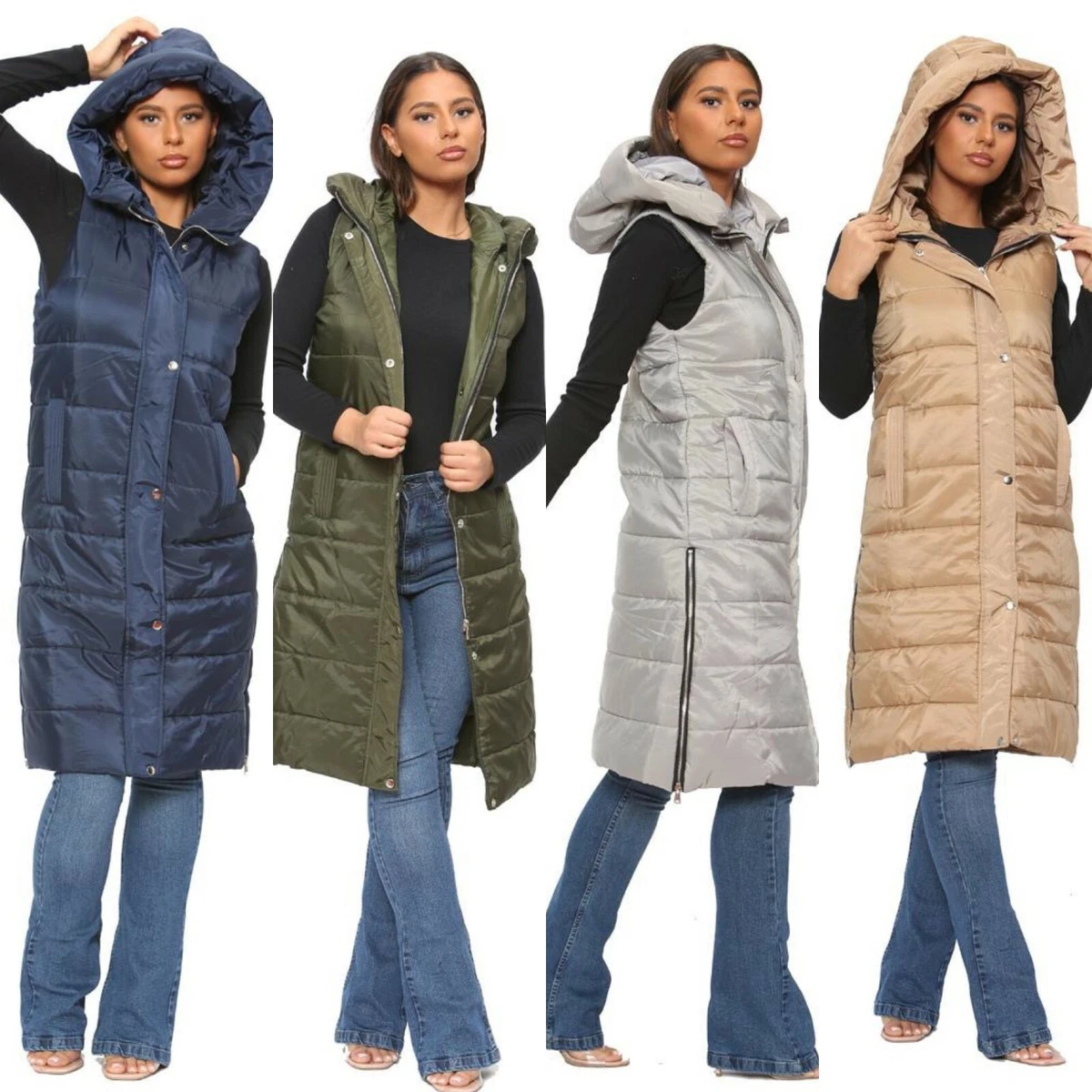 Knee length puffer clearance vest