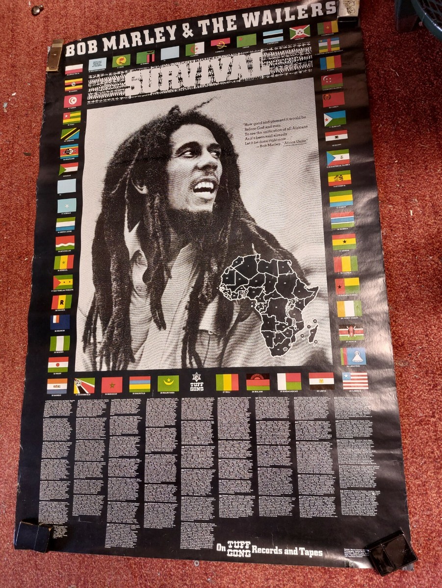 Bob Marley Vintage ポスター Vintage Bob Marley And Wailers Survival Poster Promo Tuff