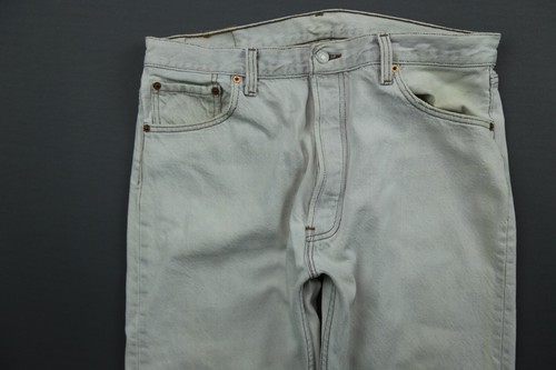 Pantalones de mezclilla vintage 1996 Levi's Button Fly 501 gris recto EE. UU. talla 36x34 - Imagen 2 de 9