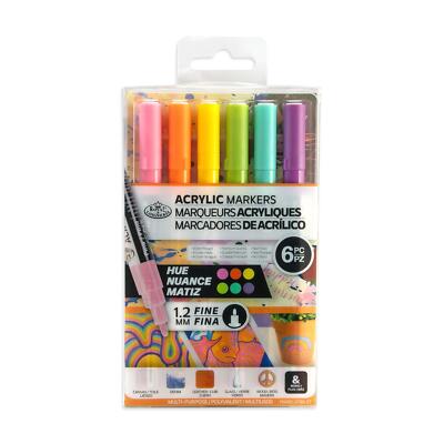 Royal Langnickel 1,2mm Acryl Farbmarker Mit Feiner Spitze Hue Set 6 Teilig