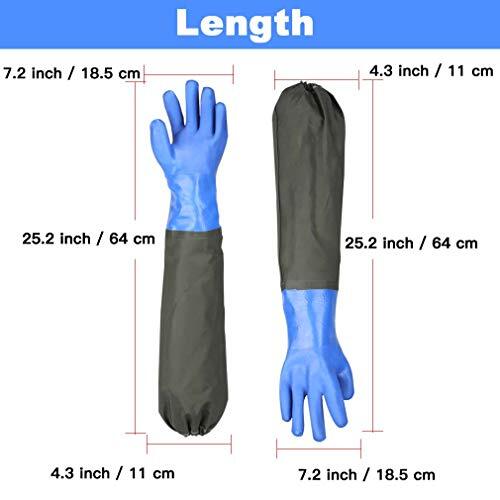 25" Long Rubber Gloves Heavy Duty Waterproof Gloves for Chemical and Acid Work - Picture 5 of 7